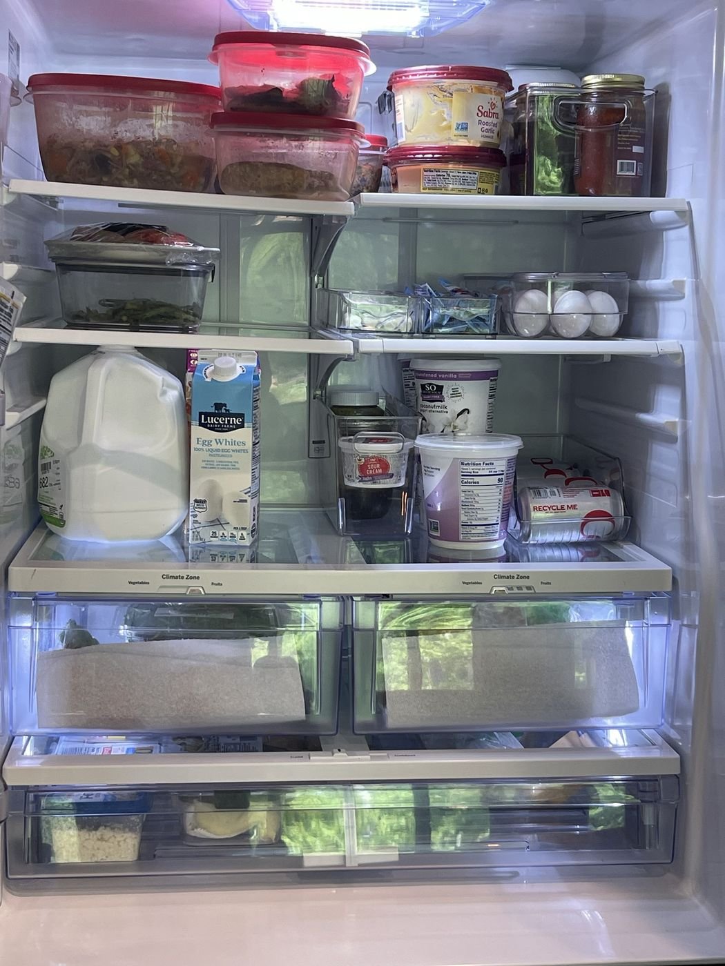 Refrigerator cleaned and organized